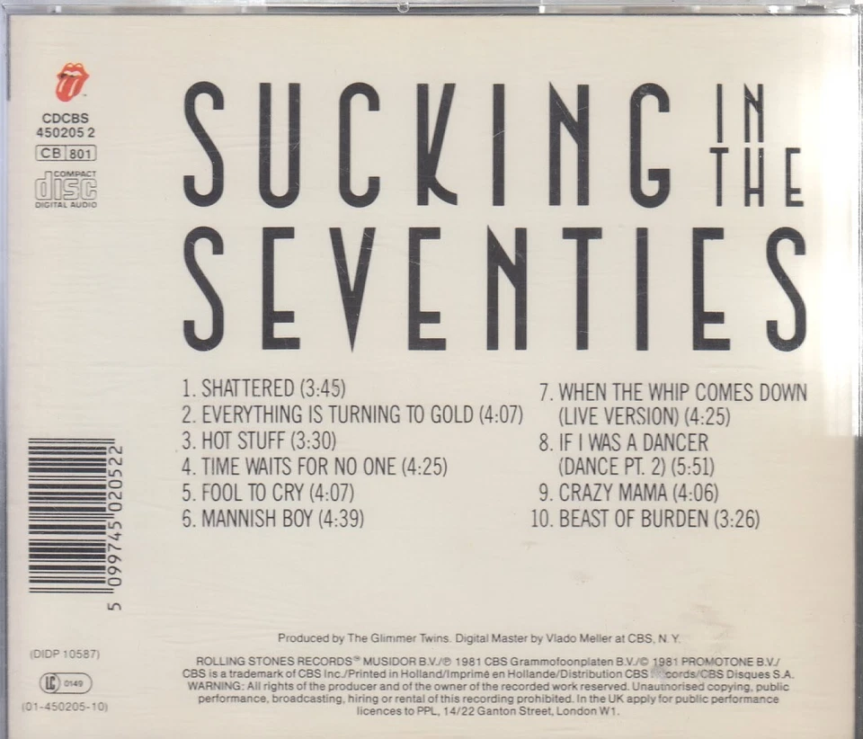 THE ROLLING STONES "Sucking In The Seventies" CD-Album - Bild 2 von 2