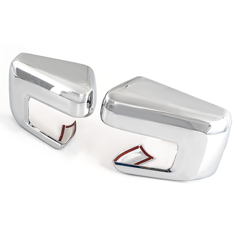 2X Side Mirror Covers Overlay With Turn Signal For 2021+ Ford F150 F-150 Chrome