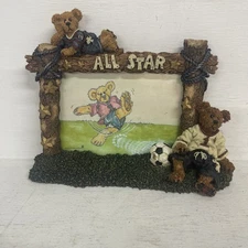 Boyds Bear Picture Frame “Rocky All Star Soccer” Figurine #27353  No Box