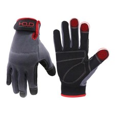 Mens Work Gloves Touch screen, Synthetic Leather Utility Gloves, Flexible Bre...