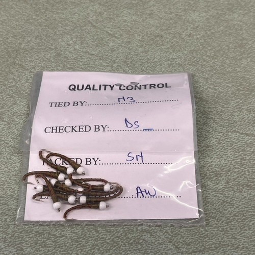 Lot 6 Mosche Colorado SOS Baetis Nymphs Olive - Esche Premium Per Pesca A Mosca Trota