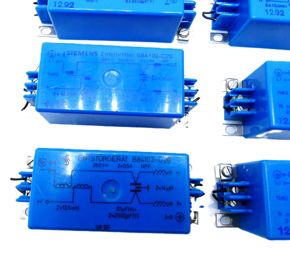 Siemens B84102-C20 Entstörfilter 250V 0,5A EMV Netzfilter Set 8 Stück I743 - Bild 2 von 4
