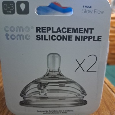 Como Tomo Silicone Replacement Nipples 2-Pack Slow Flow 0-3 Months Sealed 