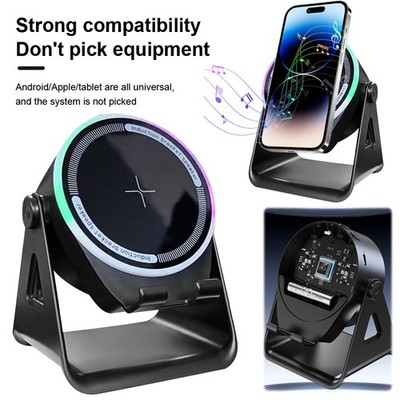 Wireless Induction Speaker 3-in-1 Bluetooth Speaker With Phone Stand