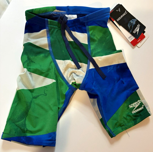 Speedo Endurance+ Men’s Jammer Swim Bottoms Colorblock Drawstring Size S