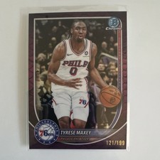 Topps Bowman Chrome Tyrese Maxey 76ers Serial Numbered BCV-66 121/199