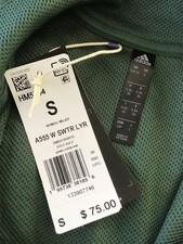 adidas Women's Green 1/4 Zip Collared Golf Sweatshirt Long Sleeve S HM5734