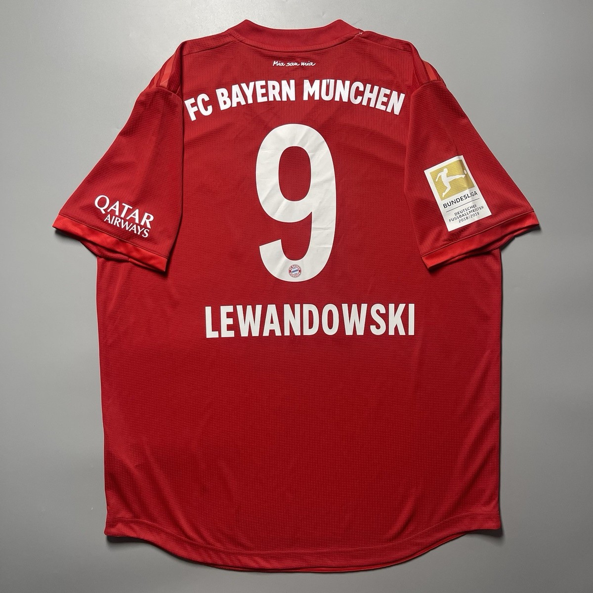 BAYERN 2019/2020 SOCCER PLAYER ISSUE HOME JERSEY #9 LEWANDOWSKI