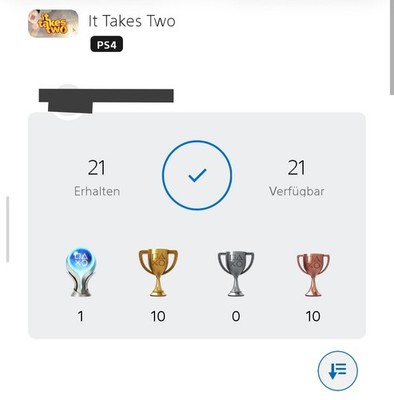 It Takes Two PS4 Platinum Trophy Service