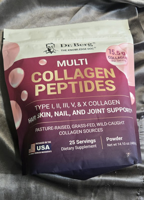 Dr. Berg Multi Collagen Peptides Powder Types I II III V X Grass Fed 14.10oz
