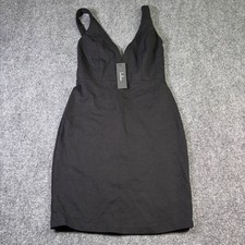 Lulus Mini Dress Women Small Black V-Neck Bodycon NWT Cocktail Party LBD