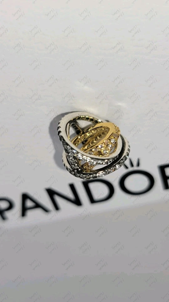 Auténtico Dije Estrella Cruzada Brillante Chapado en Oro Pandora 763590C01 con Caja D65 Foto 3 de 4