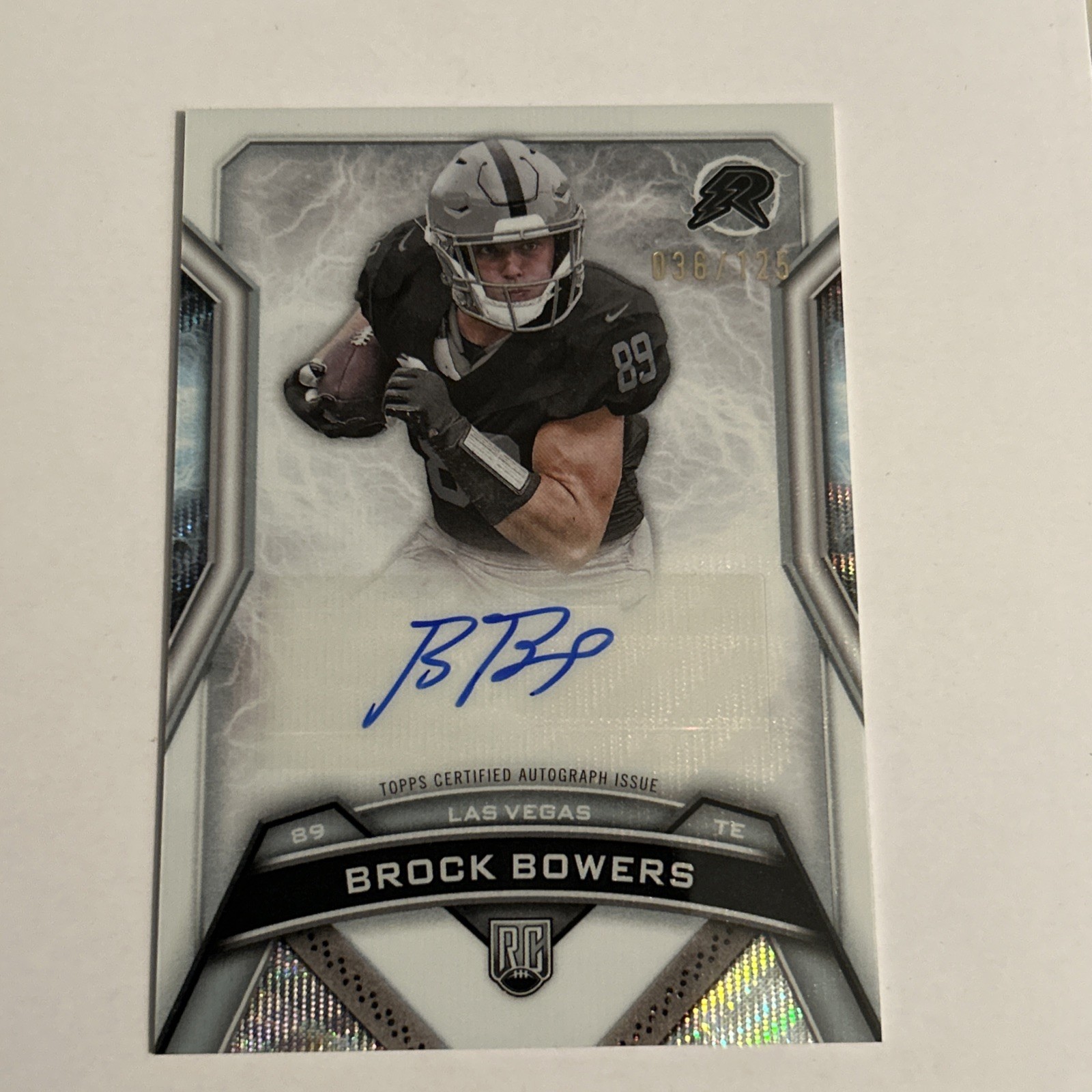Brock Bowers Autograph 2024 Topps Resurgence #147 White Surge Refractor /125