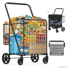Folding Shopping Cart 440 Lbs Capacity 37.5 Gallon Waterproof Bag Utility