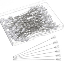 75Mm/3Inch Straight Pins Sewing, 100Pcs Pearl Head Decorative Pins, Teardrop Cor
