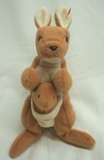 VINTAGE 1996 TY Beanie Baby POUCH KANGAROO W/ JOEY 7" Bean Bag STUFFED ANIMAL