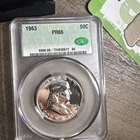 1963 PROOF FRANKLIN HALF DOLLAR CAC PR66 50C  - LUSTER
