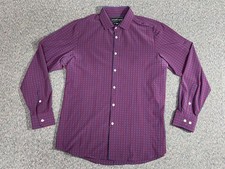 Mizzen Main JJ Watt Button Up Shirt Men's XL Trim Fit Red/Blue Gingham Check USA