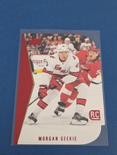 2020-21 UD 94-95 Rookie Tribute Die Cuts Red #RDT-2 Morgan Geekie HOCKEY Card 9L. rookie card picture