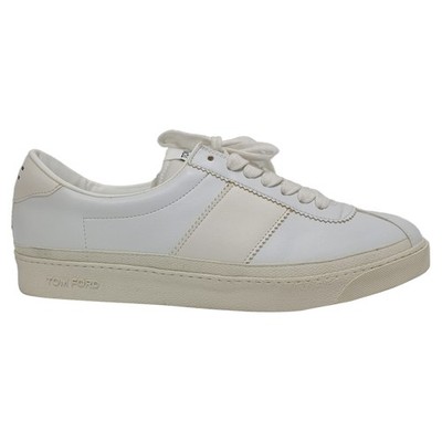 Tom Ford Bannister Sneakers White Leather Female Ecru 10.5