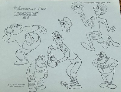 Disney 1971 Publications Model Sheet The Supporting Cast #4 Animation Art UF