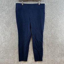 Talbots Women's Skinny Ankle Pants Size 12 Blue Mid Rise Elastic Waist Pull On