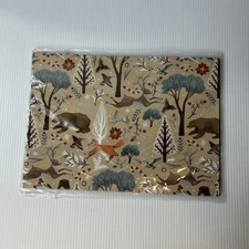 Wrapping Paper Winter Christmas Forest Animals Fox Bear Owls Birds Deer Sheets