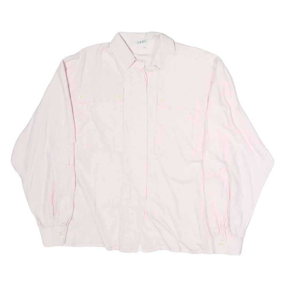 JOBIS Hommes Rose Coton Mélange Chemise XL Bouton Manches Longues Décontracté - Photo 1/4