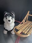 American Girl wood Dog Sled with plush Husky Dog — photo 2
