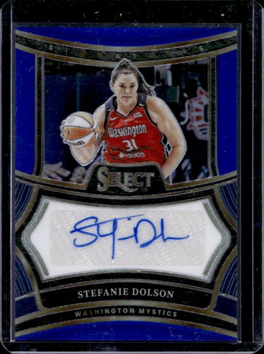 2025 Panini WNBA Select Stefanie Dolson Signatures Blue Prizm Auto #/49 Mystics