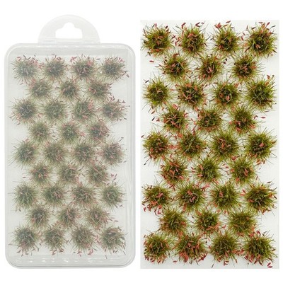 Woohome 32 Miniature Grass Cluster, Red Static Flower Tufts, Style 8 