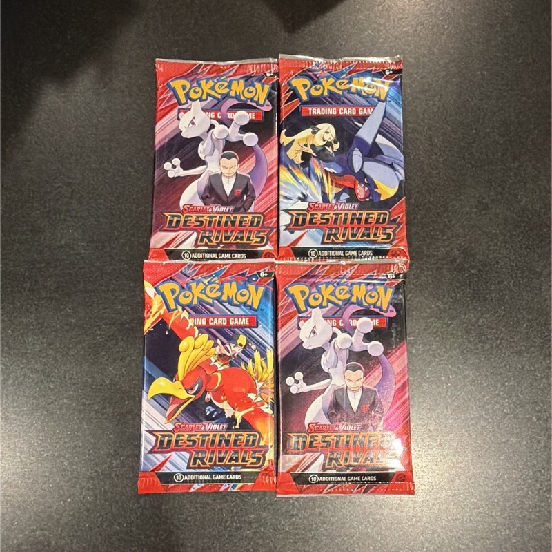 Pokémon TCG Scarlet & Violet: Destined Rivals Booster Pack Lot 4x (10 Cards)