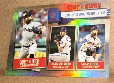 2019 Topps Big League Stat Kings Keuchel/Kluber/Verlander Rainbow Foil/100 #371