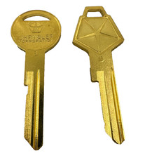 2 New Chrysler Factory Original Door Ignition Trunk 24k Gold Key Blanks Set