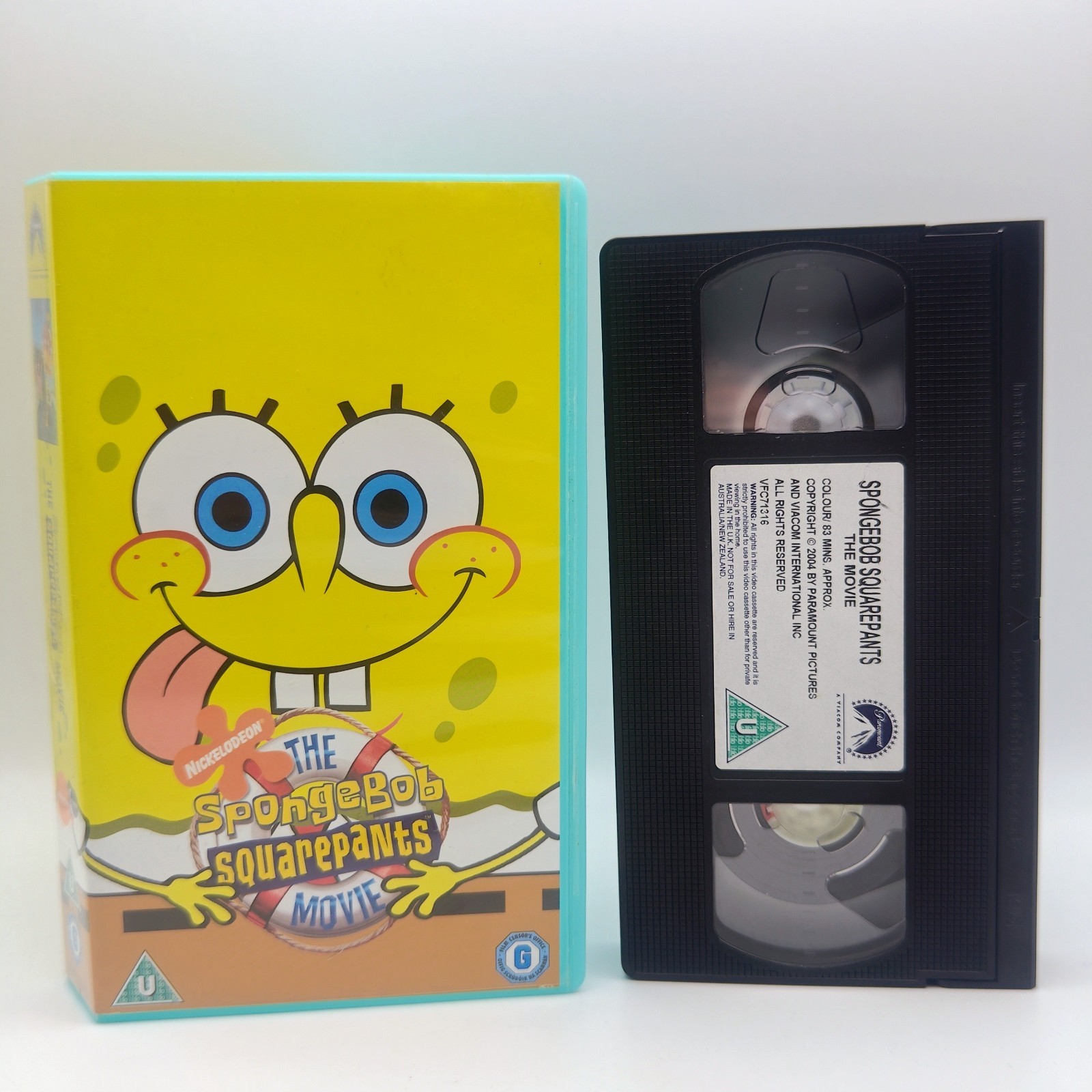 The Spongebob Squarepants Movie VHS Holy Grail Blue Case Video Tape Nicktoons