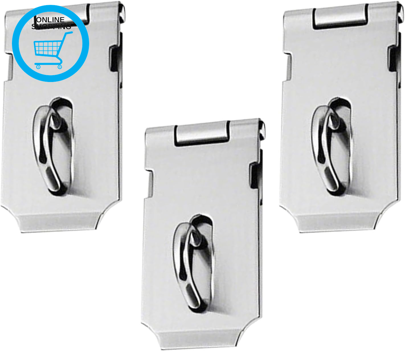 3 Pcs Stainless Steel Padlock Hasp Latch, Hasp and Staple, 2 Inch Door Latch Cat