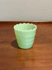 Vintage Anchor Hocking Fire-King Jadeite Scalloped Flower Pot Planter 3.5"