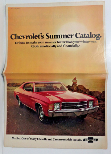 1971 Chevrolet news paper supplement dealer brochure booklet