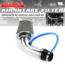 Cold Air Intake Filter Induction Kit Pipe Power Flow Hose System Alumimum Silver
