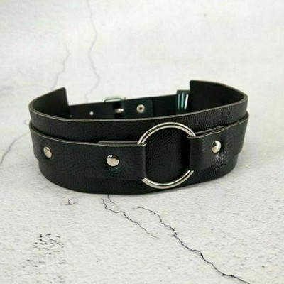 Women PU Leather Collar O-ring Bondage Sexy Choker Neck  display picture 2