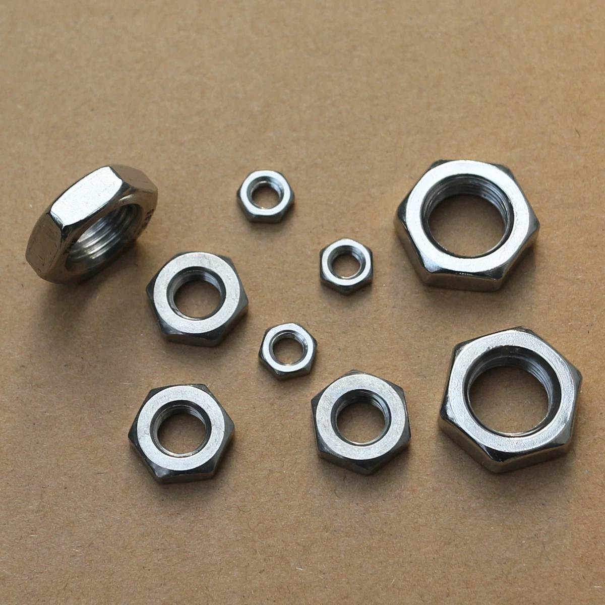 304 Stainless Steel Select Size M4 - M16 Thin Hex Nuts Left Hand 