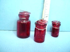 Miniature Glass Canning Jars #HB126 (3Pc set) Bright Delights 1/12th Sc REDUCED