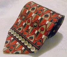 Men's MARK ALEXANDER Red Geometric Print Silk Tie