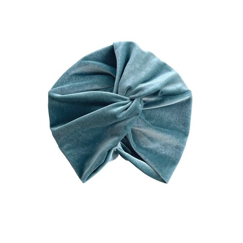 Pastel Mint 1940s Vintage Style Twist Turban Hat Soft Elastic Velvet Winter Head - Picture 10 of 13
