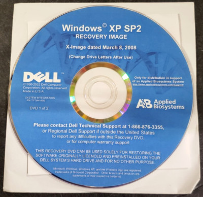 Dell Windows XP SP2 Recovery Image Disc for Applied Biosystems (0T776H)
