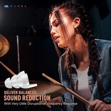 Mumba New High Fidelity Ear Plugs 25dB High Decibel Adult Ear Protection