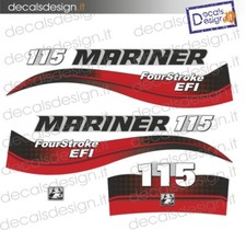 Adesivi motore marino fuoribordo Mariner EFI 115 cv gommone barca stickers 