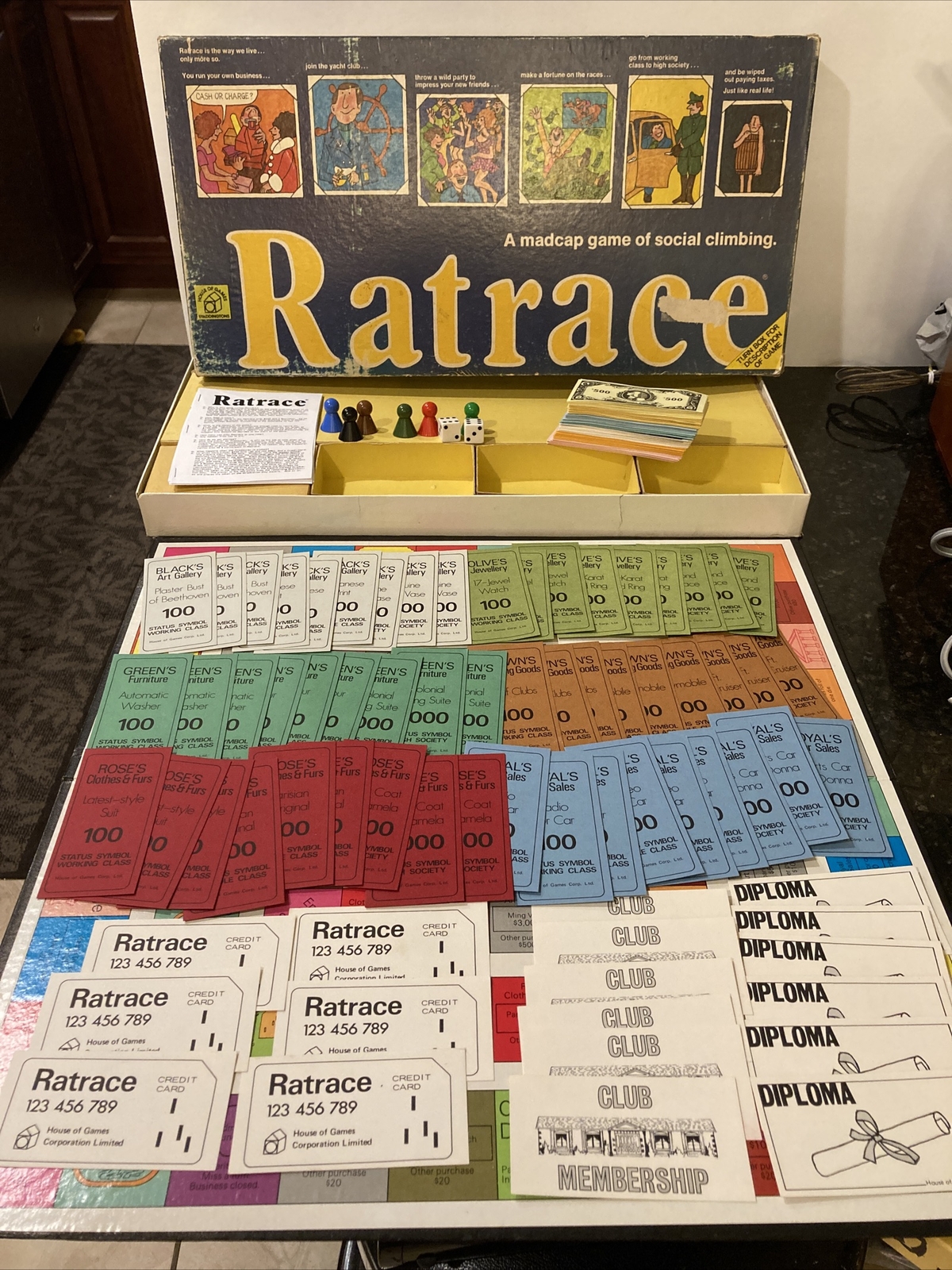 Vintage 1974 Ratrace Board Game Edition House of Games Waddingtons Complete  Set | eBay