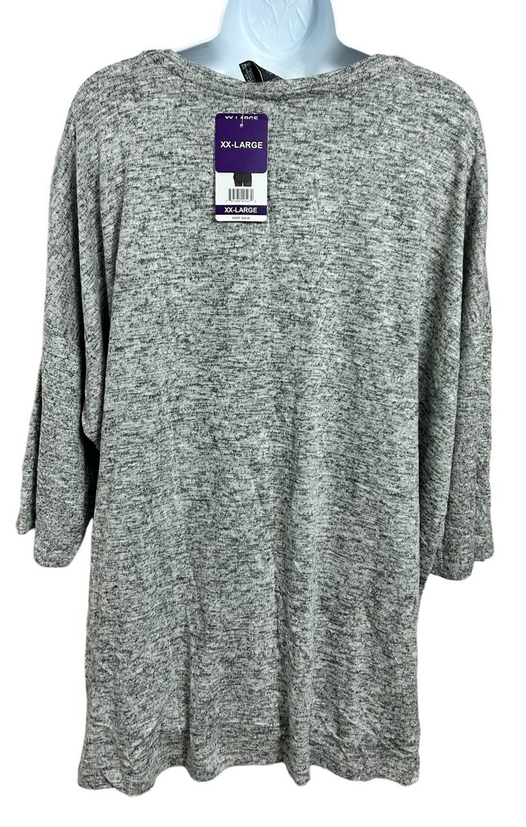 Chelsea & Theodore Sz XXL Heather Gray Short Sleeve Top Boxy Chelsea & Theodore Sz XXL Heather Gray Short Sleeve Top Boxy