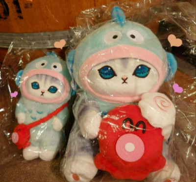 Mofusand Sanrio Hangyodon Plush Toy Doll Mascot 2 Set Light Blue Japan